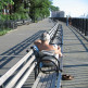 Zitbanken op de Brooklyn Heights Promenade