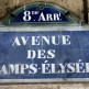 Naambordje van de Champs-Elysées